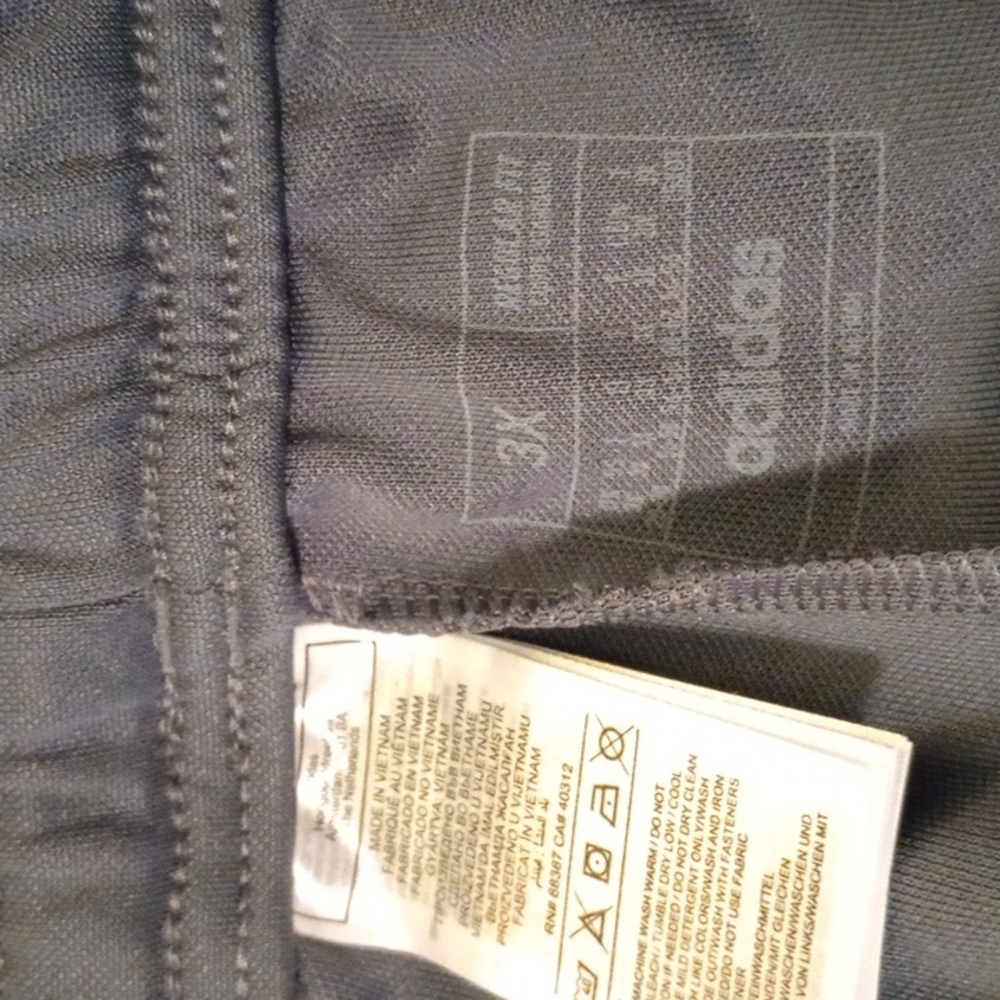 Adidas Men's Athletic Shorts in Gray with White Stripes - Picture 2 of 2
